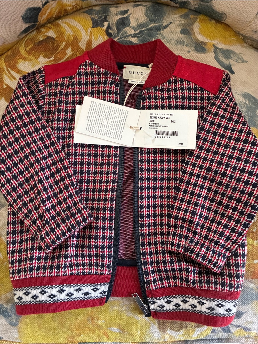 GUCCI BABY BOY JACKET 9/12m